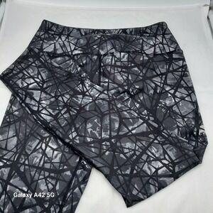 Spyder‎ Active Womens Medium Leggings Black Grey Geometric Abstract Print SP646